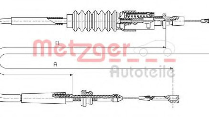 Cablu acceleratie VW TRANSPORTER IV platou / sasiu (70XD) (1990 - 2003) METZGER 14.4305 piesa NOUA
