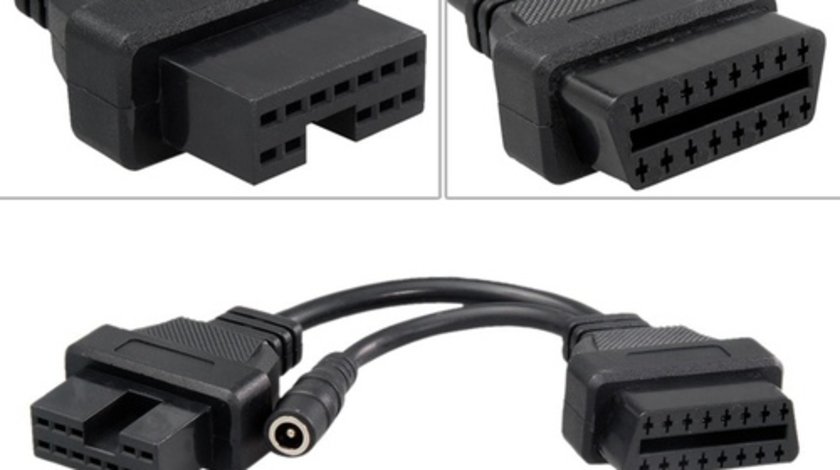 Cablu adaptor 12 Pin la 16 Pin OBD2 pentru Mitsubishi / Hyundai