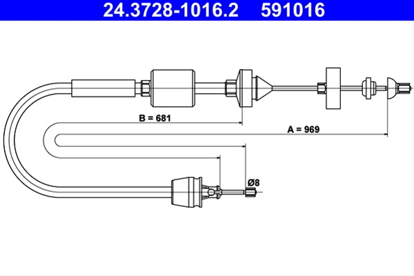 Cablu Ambreiaj Ate Nissan 24.3728-1016.2