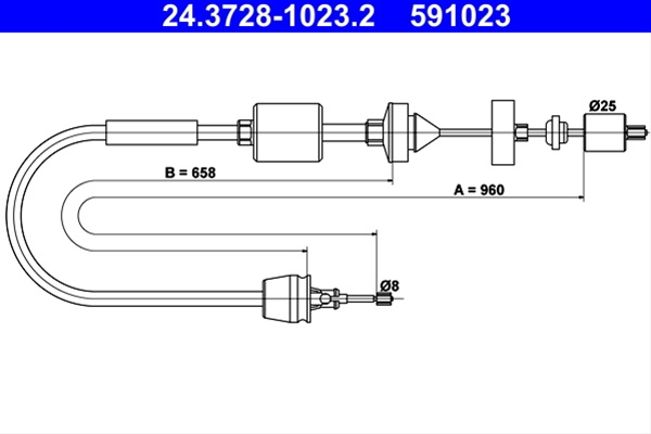 Cablu Ambreiaj Ate Nissan 24.3728-1023.2