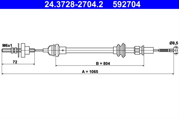 Cablu Ambreiaj Ate Seat 24.3728-2704.2
