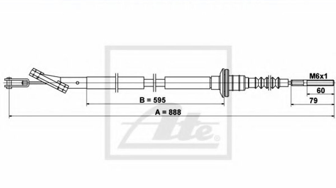 Cablu ambreiaj CHEVROLET AVEO Hatchback (T250, T255) (2007 - 2016) ATE 24.3728-2901.2 piesa NOUA