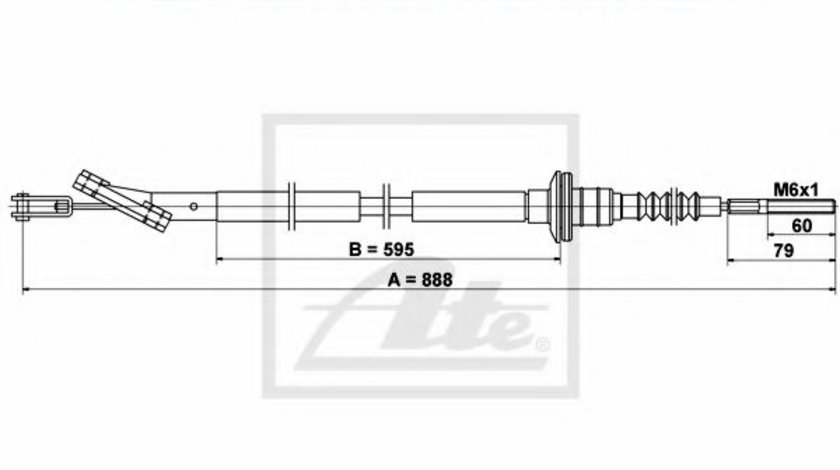 Cablu ambreiaj CHEVROLET KALOS (2005 - 2016) ATE 24.3728-2901.2 piesa NOUA