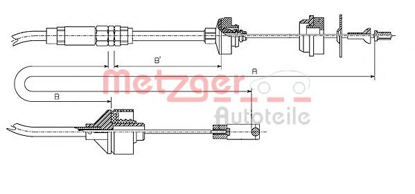 Cablu ambreiaj CITROEN BERLINGO caroserie (M) (1996 - 2016) METZGER 11.2195 piesa NOUA