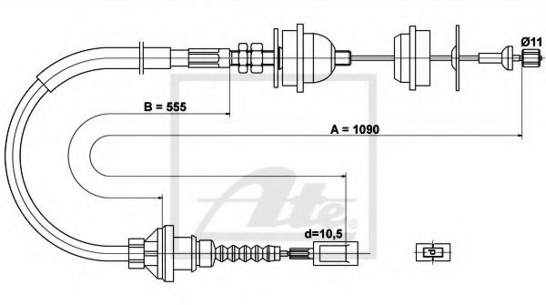 Cablu ambreiaj FIAT DUCATO platou / sasiu (230) (1994 - 2002) ATE 24.3728-0519.2 piesa NOUA