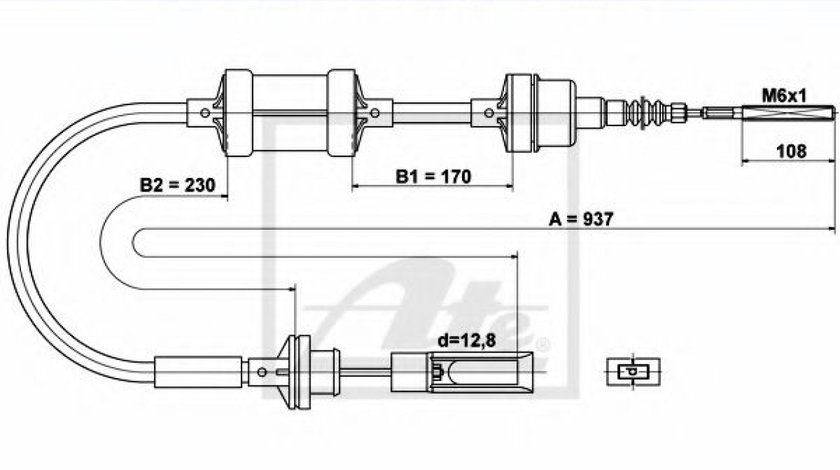 Cablu ambreiaj FIAT MAREA (185) (1996 - 2007) ATE 24.3728-0523.2 piesa NOUA