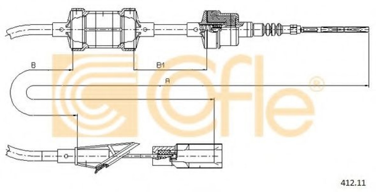 Cablu ambreiaj FIAT PUNTO Van (176L) (1996 - 2000) COFLE 412.11 piesa NOUA