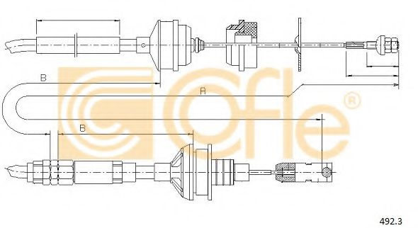 Cablu ambreiaj FIAT SCUDO combinato (220P) (1996 - 2006) COFLE 492.3 piesa NOUA