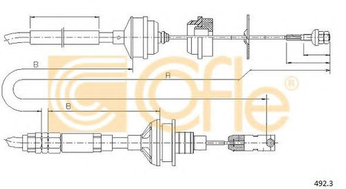 Cablu ambreiaj FIAT SCUDO combinato (220P) (1996 - 2006) COFLE 492.3 piesa NOUA