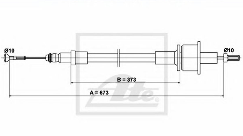 Cablu ambreiaj FORD COURIER (F3L, F5L) (1991 - 1996) ATE 24.3728-0601.2 piesa NOUA