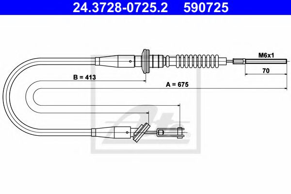 Cablu ambreiaj OPEL AGILA (A) (H00) (2000 - 2007) ATE 24.3728-0725.2 piesa NOUA