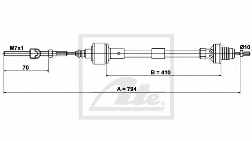 Cablu ambreiaj OPEL CORSA B (73, 78, 79) (1993 - 2002) ATE 24.3728-0721.2 piesa NOUA