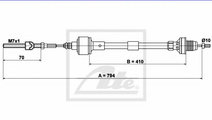 Cablu ambreiaj OPEL TIGRA (95) (1994 - 2000) ATE 2...