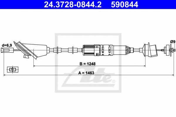 Cablu ambreiaj PEUGEOT 106 II (1) (1996 - 2016) ATE 24.3728-0844.2 piesa NOUA