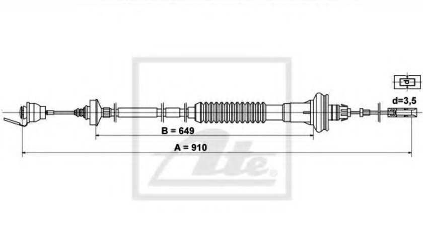 Cablu ambreiaj PEUGEOT 206 Hatchback (2A/C) (1998 - 2016) ATE 24.3728-0841.2 piesa NOUA