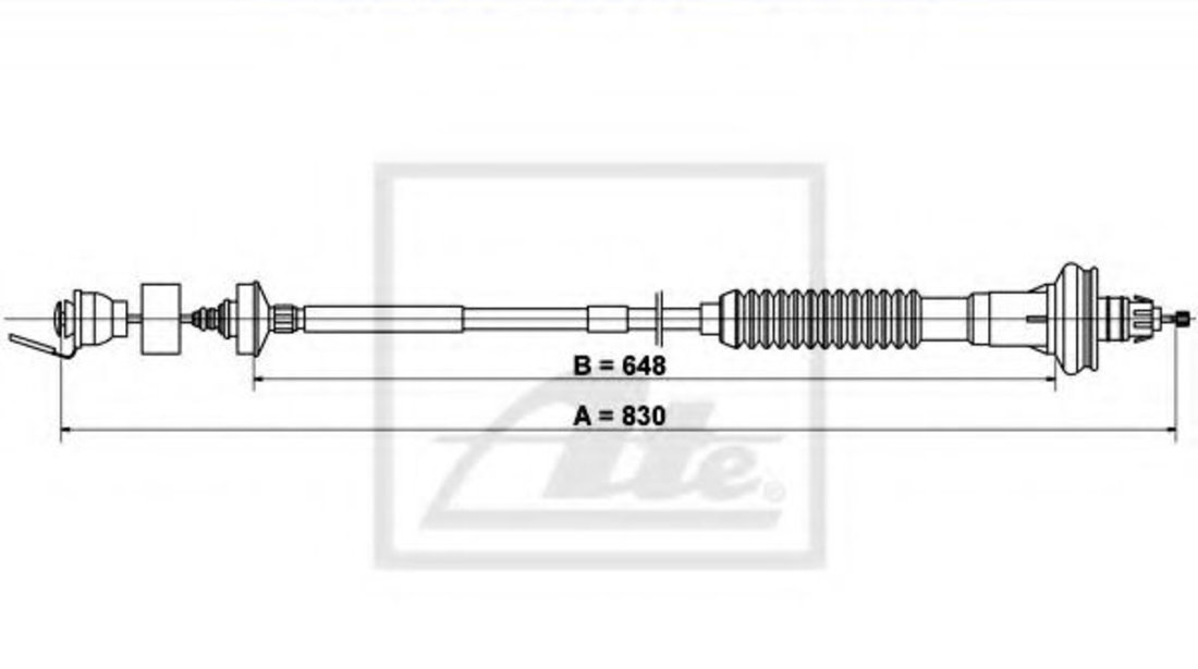 Cablu ambreiaj PEUGEOT 206 SW (2E/K) (2002 - 2016) ATE 24.3728-0833.2 piesa NOUA
