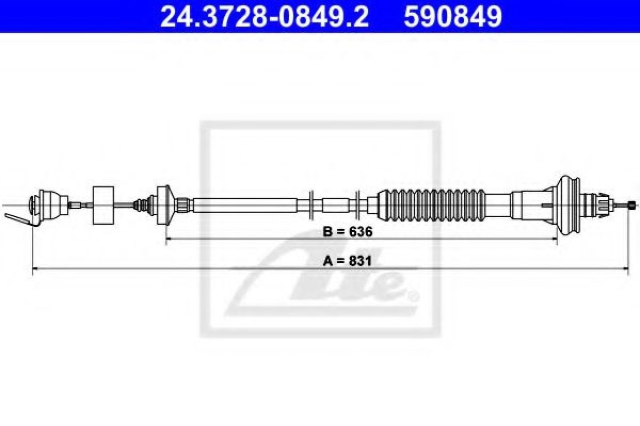 Cablu ambreiaj PEUGEOT 206+ (T3E) (2009 - 2016) ATE 24.3728-0849.2 piesa NOUA