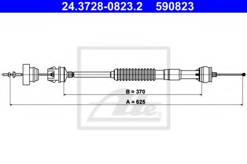 Cablu ambreiaj PEUGEOT 306 Break (7E, N3, N5) (1994 - 2002) ATE 24.3728-0823.2 piesa NOUA