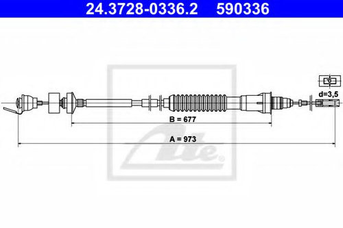 Cablu ambreiaj PEUGEOT 806 (221) (1994 - 2002) ATE 24.3728-0336.2 piesa NOUA