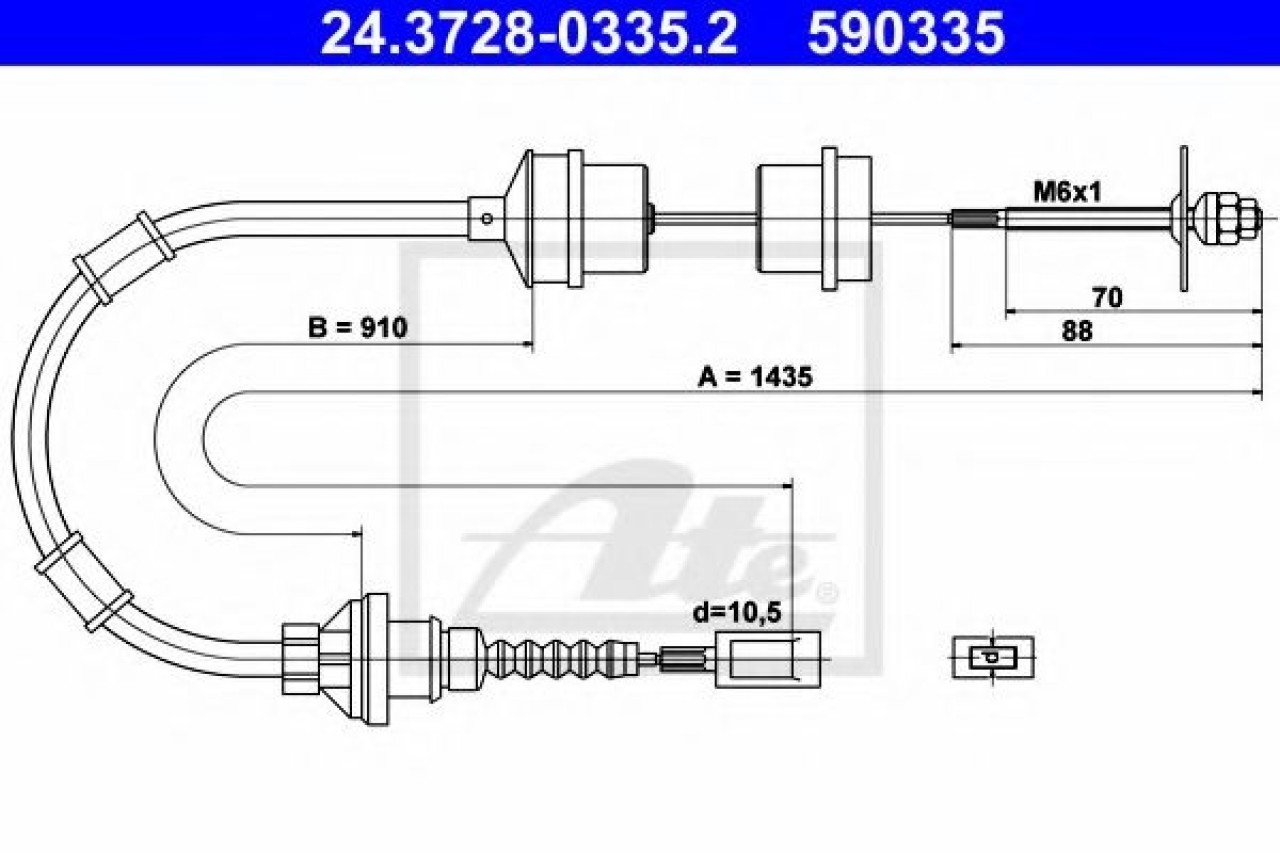 Cablu ambreiaj PEUGEOT BOXER bus (230P) (1994 - 2002) ATE 24.3728-0335.2 piesa NOUA