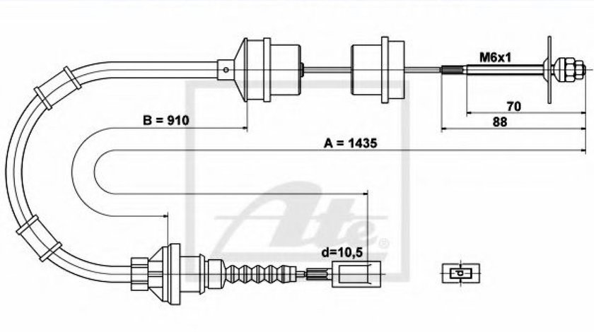 Cablu ambreiaj PEUGEOT BOXER caroserie (230L) (1994 - 2002) ATE 24.3728-0335.2 piesa NOUA