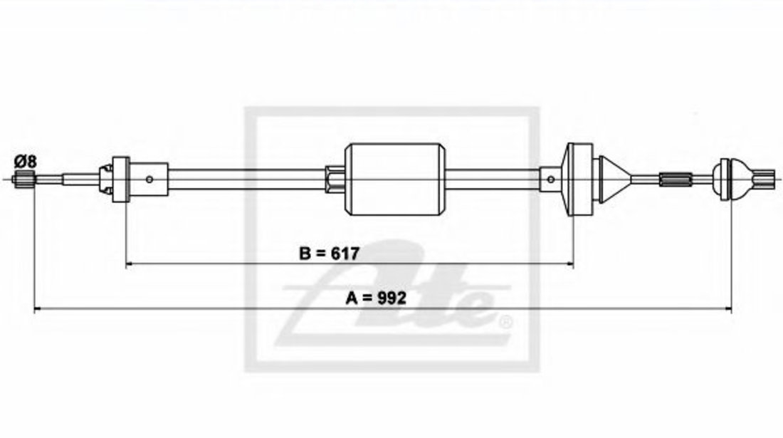 Cablu ambreiaj RENAULT CLIO I (B/C57, 5/357) (1990 - 1998) ATE 24.3728-1004.2 piesa NOUA