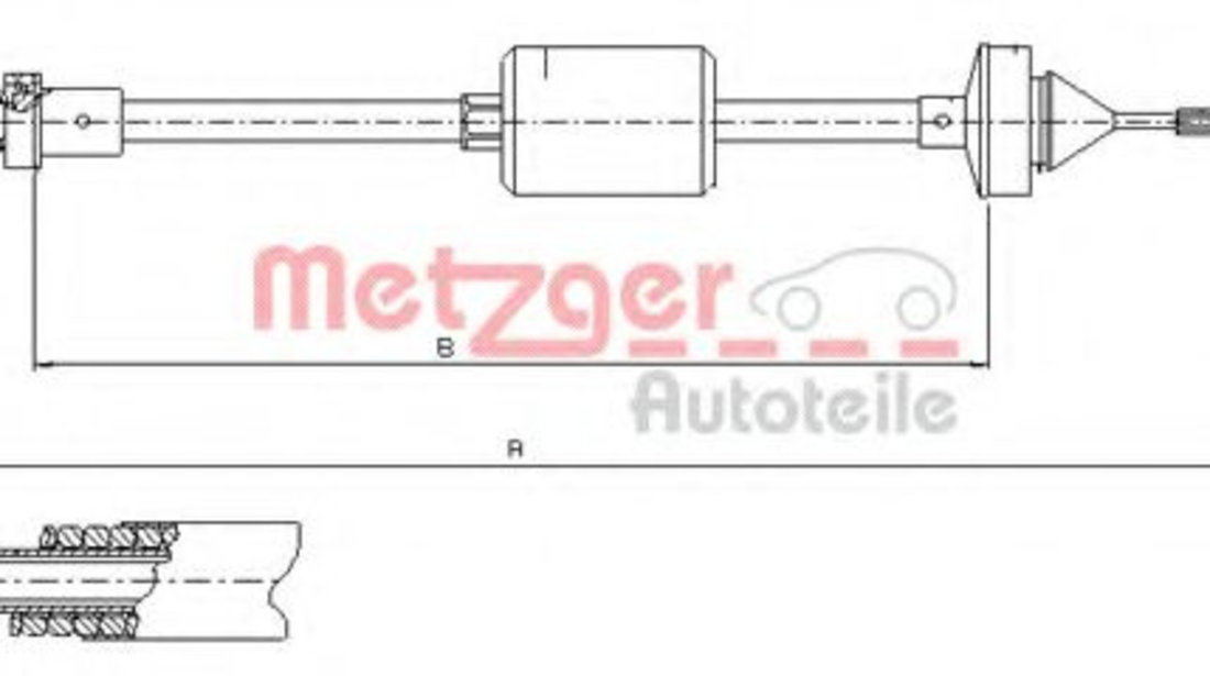 Cablu ambreiaj RENAULT CLIO I (B/C57, 5/357) (1990 - 1998) METZGER 10.2842 piesa NOUA