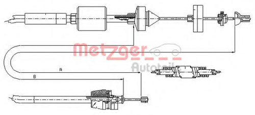 Cablu ambreiaj RENAULT CLIO II (BB0/1/2, CB0/1/2) (1998 - 2005) METZGER 10.2843 piesa NOUA