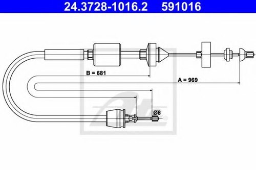 Cablu ambreiaj RENAULT KANGOO Express (FC0/1) (1997 - 2007) ATE 24.3728-1016.2 piesa NOUA