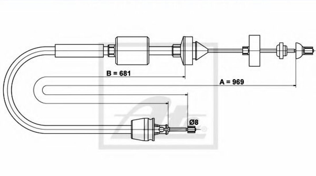 Cablu ambreiaj RENAULT KANGOO (KC0/1) (1997 - 2007) ATE 24.3728-1016.2 piesa NOUA