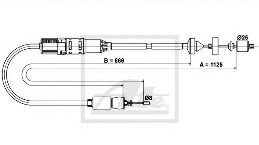 Cablu ambreiaj RENAULT LAGUNA I (B56, 556) (1993 - 2001) ATE 24.3728-1030.2 piesa NOUA