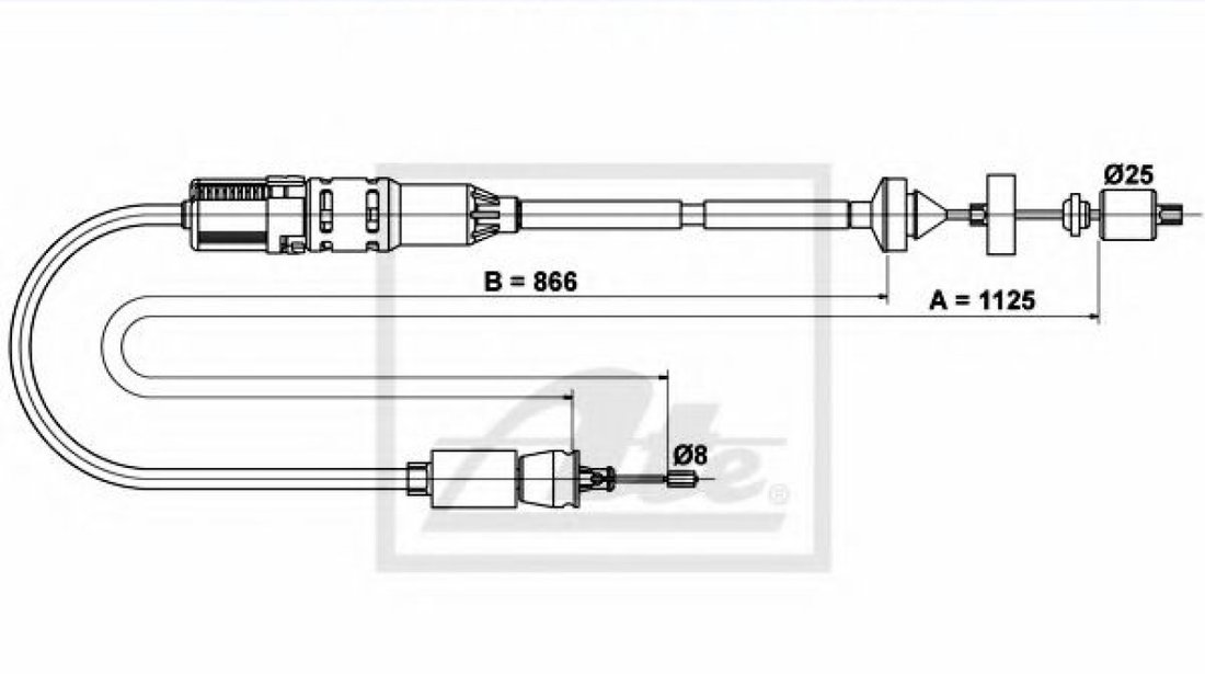 Cablu ambreiaj RENAULT LAGUNA I Grandtour (K56) (1995 - 2001) ATE 24.3728-1030.2 piesa NOUA