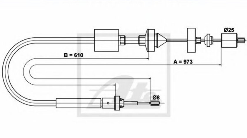 Cablu ambreiaj RENAULT MEGANE I Classic (LA0/1) (1996 - 2006) ATE 24.3728-1024.2 piesa NOUA