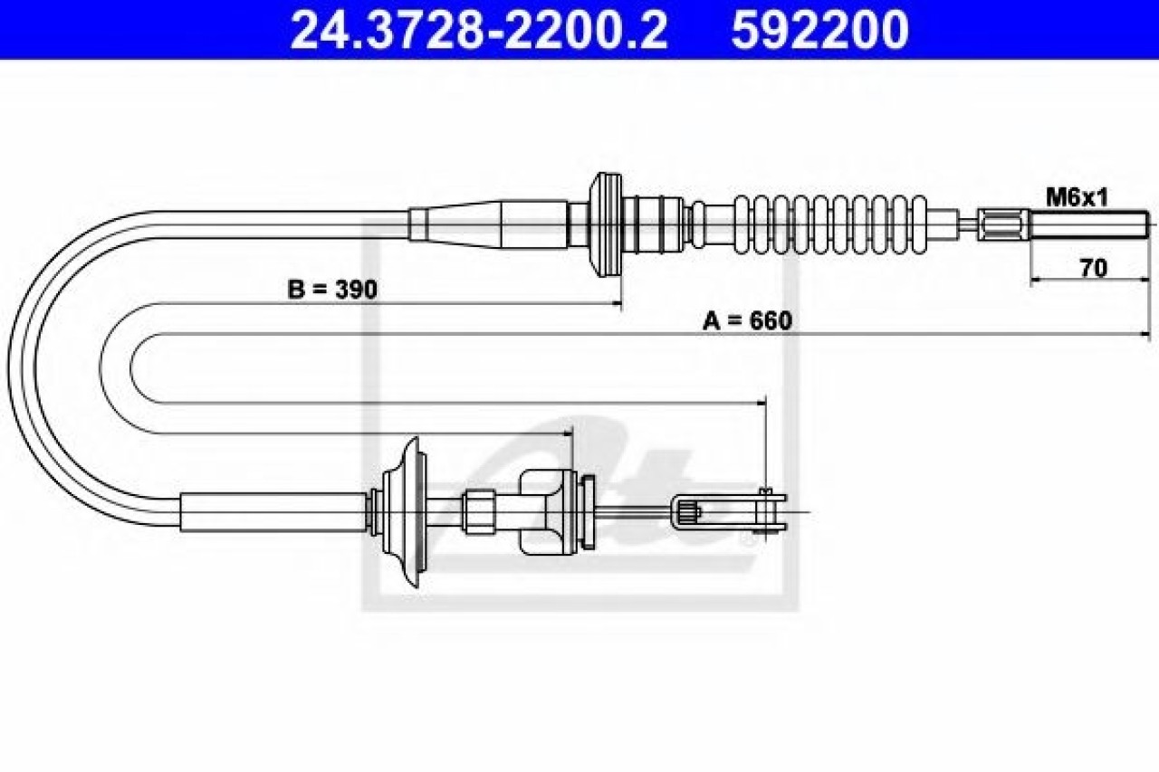 Cablu ambreiaj SUZUKI IGNIS II (2003 - 2016) ATE 24.3728-2200.2 piesa NOUA