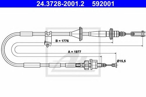 Cablu ambreiaj SUZUKI JIMNY (FJ) (1998 - 2016) ATE 24.3728-2001.2 piesa NOUA