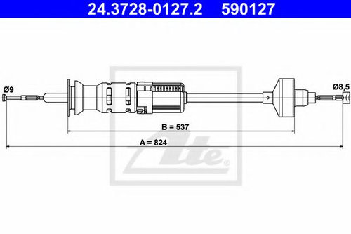 Cablu ambreiaj VW GOLF IV Cabriolet (1E7) (1998 - 2002) ATE 24.3728-0127.2 piesa NOUA