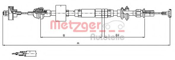 Cablu ambreiaj VW LUPO (6X1, 6E1) (1998 - 2005) METZGER 10.3159 piesa NOUA