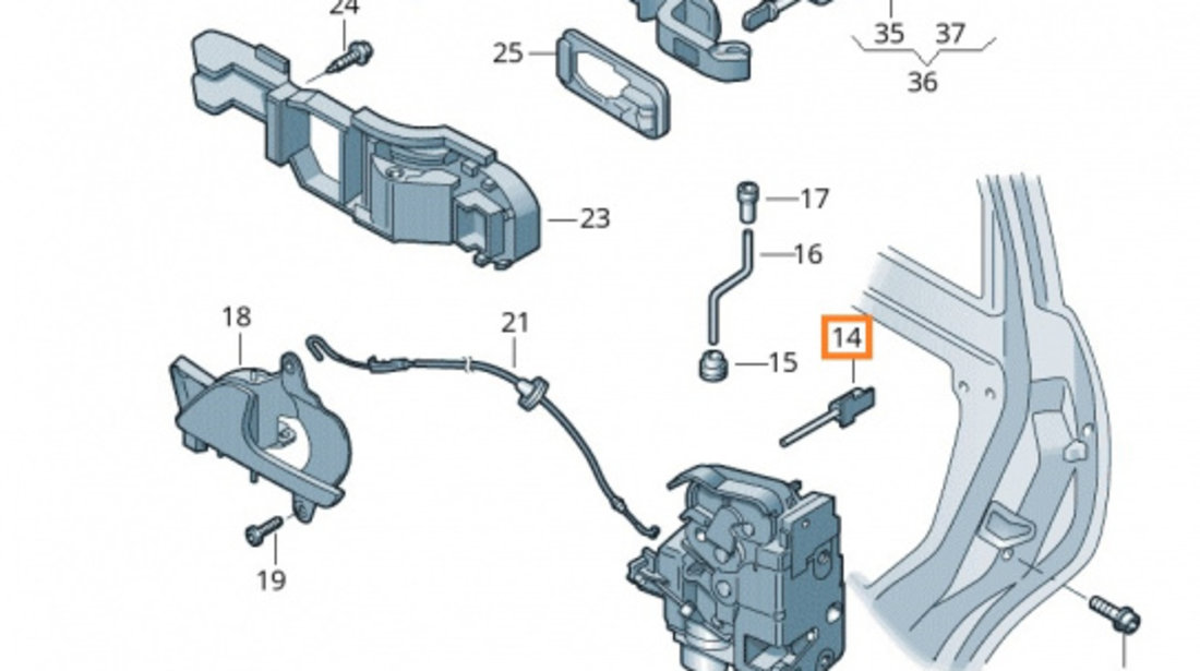 Cablu Cu Clips Broasca Usa Oe Volkswagen Transporter T5 2003-2015 7H0837732