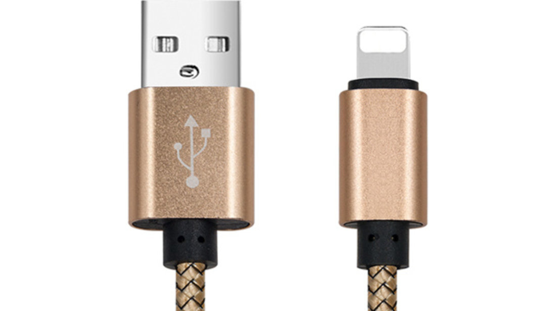 CABLU DATE INCARCARE USB LA LIGHTNING 1M 2A GOLD ⭐⭐⭐⭐⭐