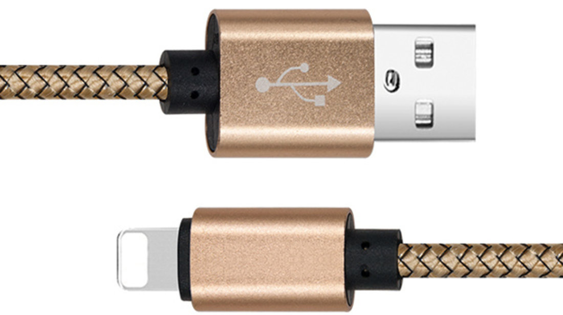 CABLU DATE INCARCARE USB LA LIGHTNING 1M 2A GOLD ⭐⭐⭐⭐⭐