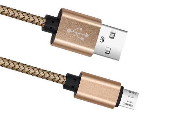 CABLU DATE INCARCARE USB LA MICRO USB 1M 2A GOLD ⭐⭐⭐⭐⭐