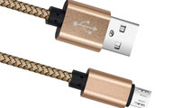 CABLU DATE INCARCARE USB LA MICRO USB 1M 2A GOLD ...