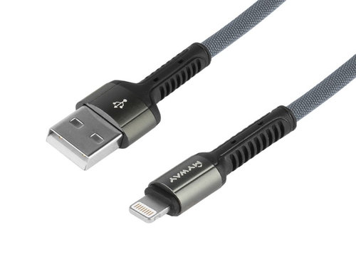 Cablu De Incarcare Si Sincronizare, Microfibra Impletita, 200 Cm, Usb&gt; Lightning Maway 63024