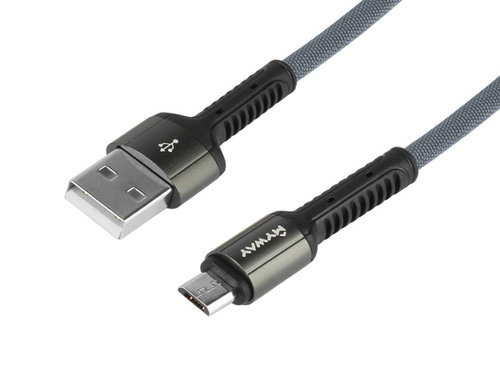 Cablu De Incarcare Si Sincronizare, Microfibra Impletita, 200 Cm, Usb&gt; Micro Usb Maway 63025