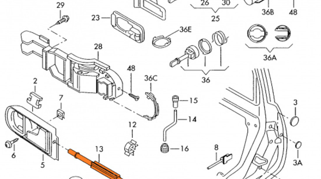 Cablu Deschidere Usa Fata Oe Skoda Octavia 1 1996-2010 1U0837099F