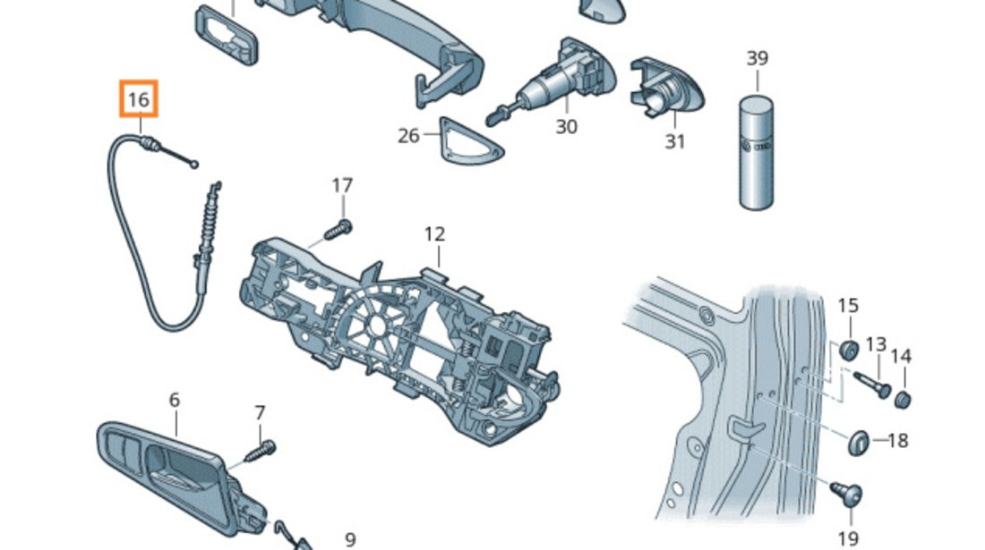 Cablu Deschidere Usa Fata / Spate, Dreapta / Stanga Exterior Linex Volkswagen Passat CC 2008-2012 LIN47.76.11