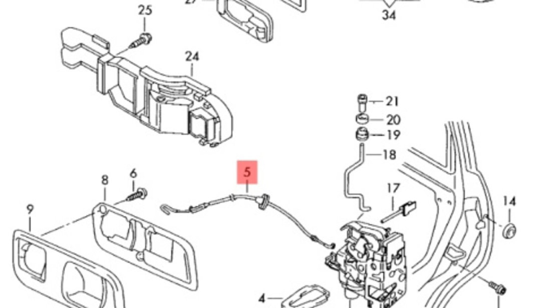 Cablu deschidere usa Volkswagen Polo (9N1) Coupe 2001 1.2 6V VOLKSWAGEN POLO (9N_) [ 2001 - 2012 ] OEM 6Q3837085