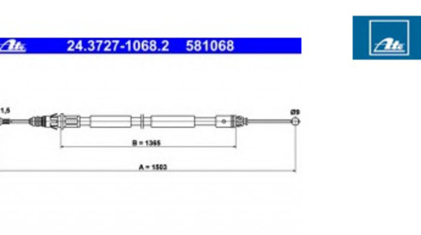 Cablu frana de mana Renault Trafic / Opel Vivaro 24.3727-1068.2 ( LICHIDARE DE STOC)