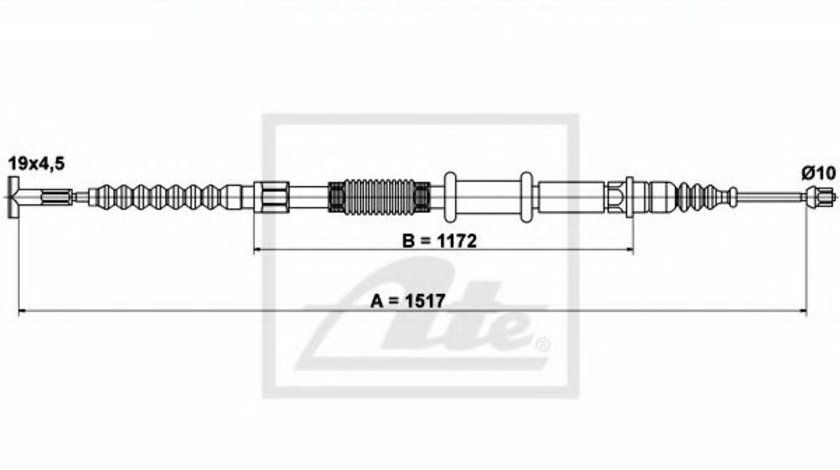 Cablu, frana de parcare ALFA ROMEO 155 (167) (1992 - 1997) ATE 24.3727-0521.2 piesa NOUA