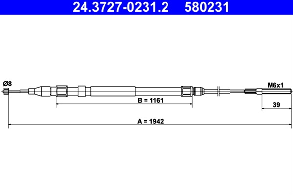 Cablu, Frana De Parcare Ate Bmw 24.3727-0231.2